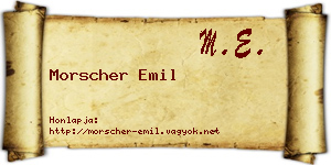 Morscher Emil névjegykártya